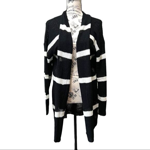 Fantastic Fawn Knit Cardigan in Black and Ivory - Picture 1 of 9
